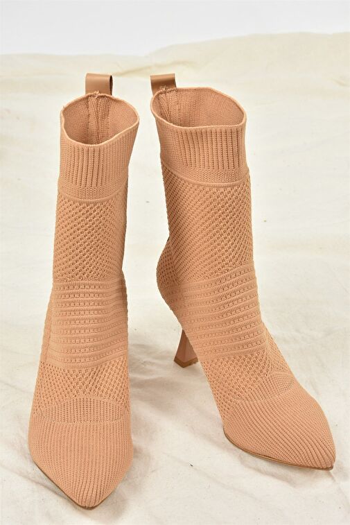 Camel Triko İnce Topuklu Kadın Bot L799593257 - Görsel 8