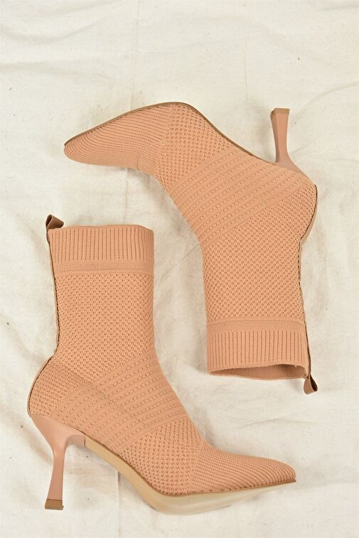 Camel Triko İnce Topuklu Kadın Bot L799593257 - Görsel 9
