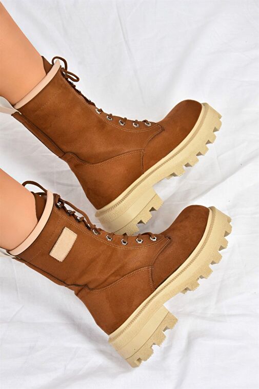 Taba Kalın Taban Bağcıklı Kadın Postal Bot L973916002 - Görsel 4