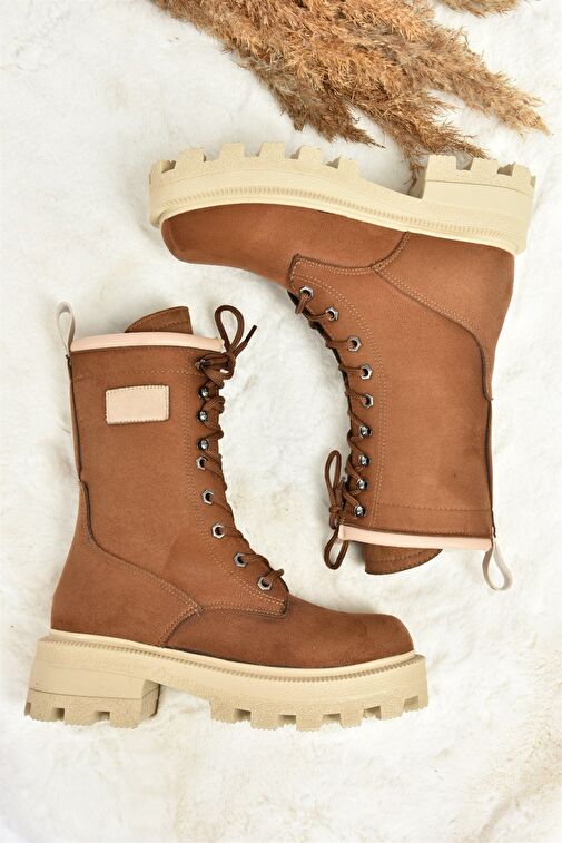 Taba Kalın Taban Bağcıklı Kadın Postal Bot L973916002 - Görsel 5