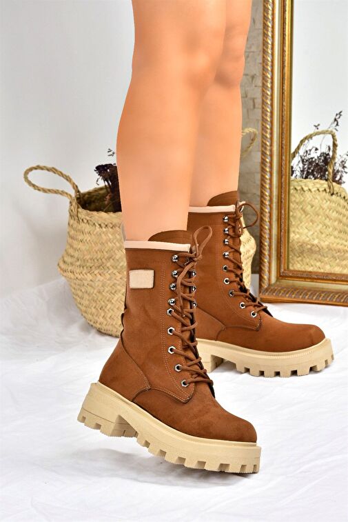 Taba Kalın Taban Bağcıklı Kadın Postal Bot L973916002 - Görsel 6