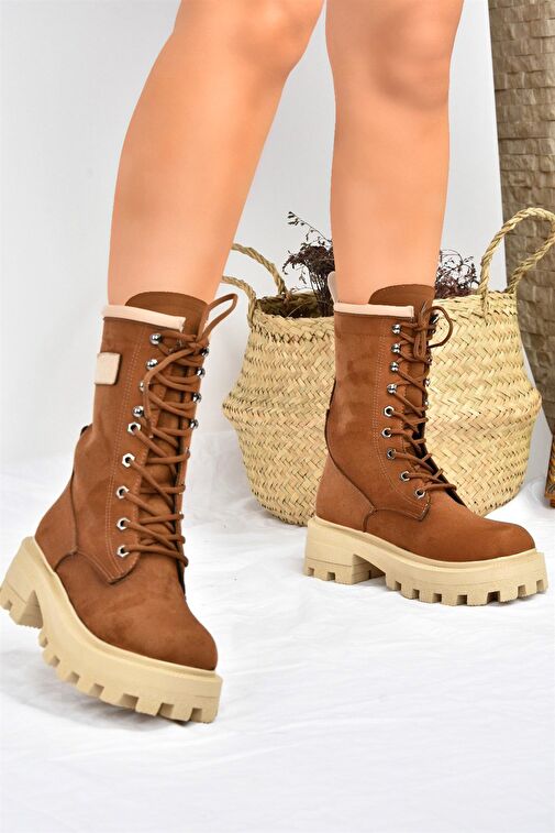 Taba Kalın Taban Bağcıklı Kadın Postal Bot L973916002 - Görsel 7