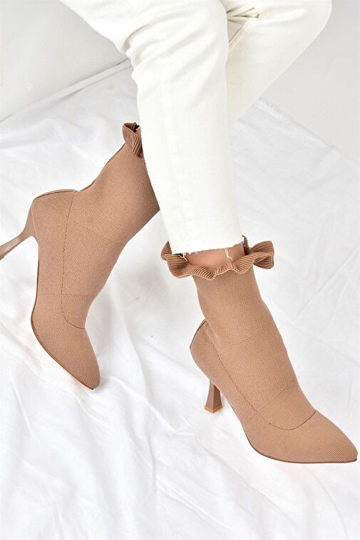 Vizon Triko İnce Topuklu Kadın Bot L799584057 - Görsel 2