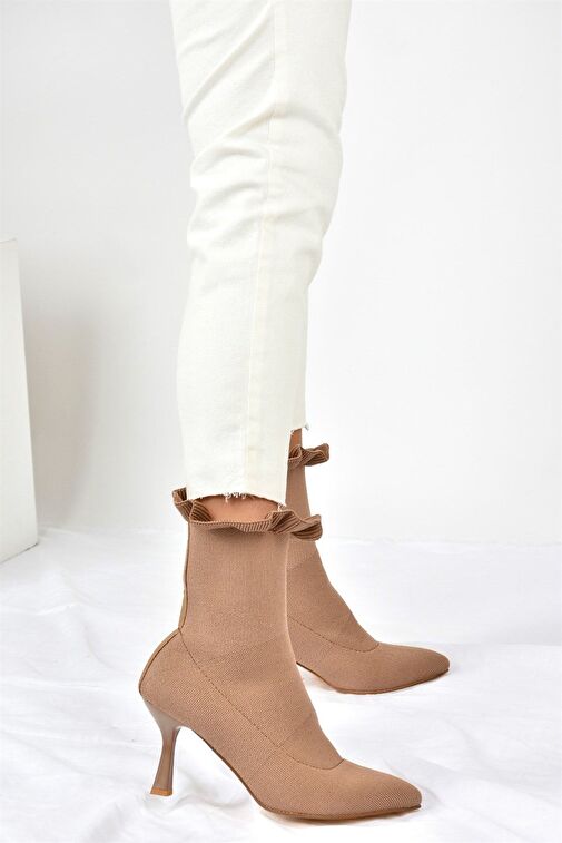 Vizon Triko İnce Topuklu Kadın Bot L799584057 - Görsel 6