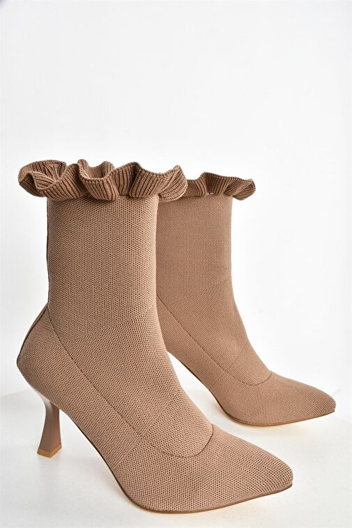 Vizon Triko İnce Topuklu Kadın Bot L799584057 - Görsel 7