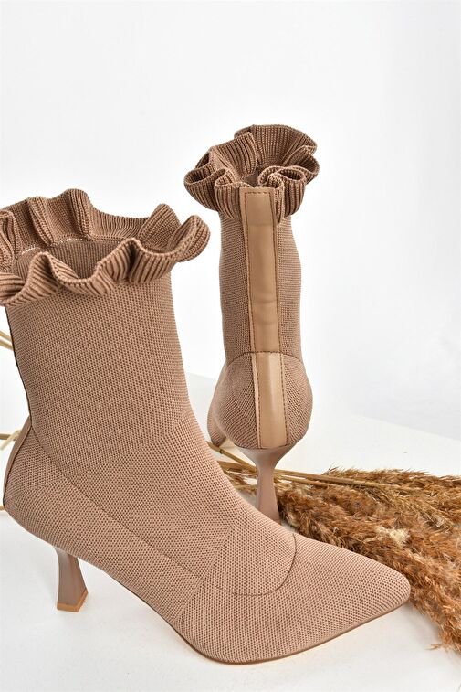 Vizon Triko İnce Topuklu Kadın Bot L799584057 - Görsel 8