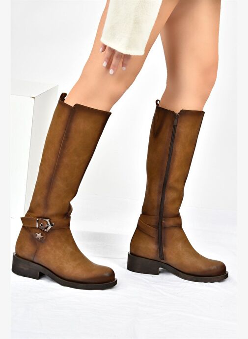 Vizon Kısa Topuklu Günlük Kadın Çizme G674240109 - Görsel 2