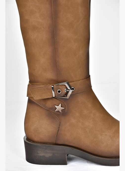 Vizon Kısa Topuklu Günlük Kadın Çizme G674240109 - Görsel 8