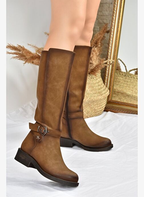 Vizon Kısa Topuklu Günlük Kadın Çizme G674240109 - Görsel 3