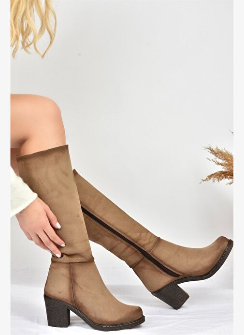 Vizon Kalın Topuklu Günlük Kadın Çizme C674250302 - Görsel 2