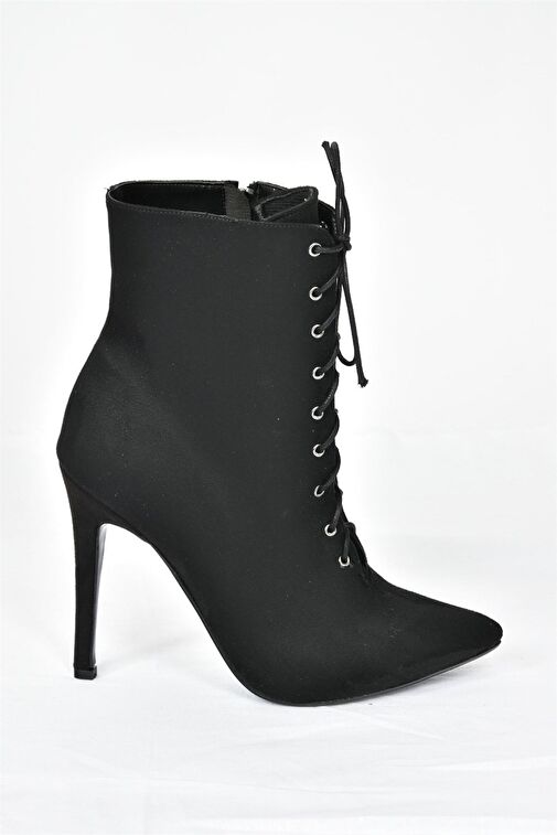 Siyah Süet İnce Yüksek Topuklu Kadın Bot L372493502 - Görsel 8