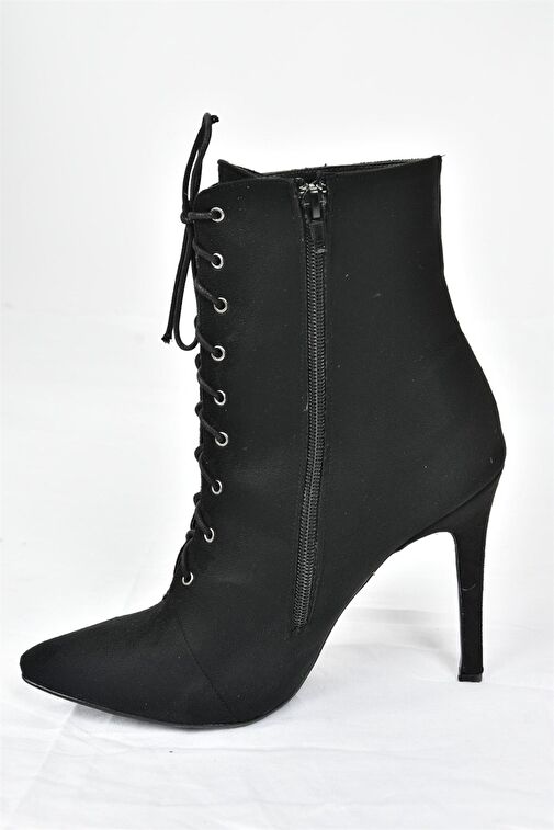 Siyah Süet İnce Yüksek Topuklu Kadın Bot L372493502 - Görsel 9