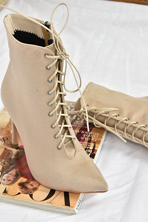 Ten Süet İnce Yüksek Topuklu Kadın Bot L372493502 - Görsel 5