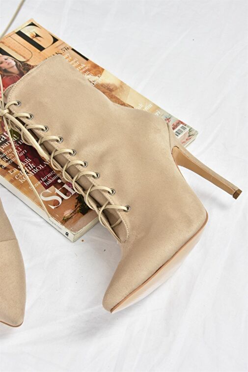 Ten Süet İnce Yüksek Topuklu Kadın Bot L372493502 - Görsel 6