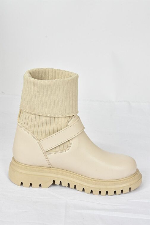 Bej Kalın Tabanlı Günlük Triko Kadın Bot L524021709 - Görsel 5