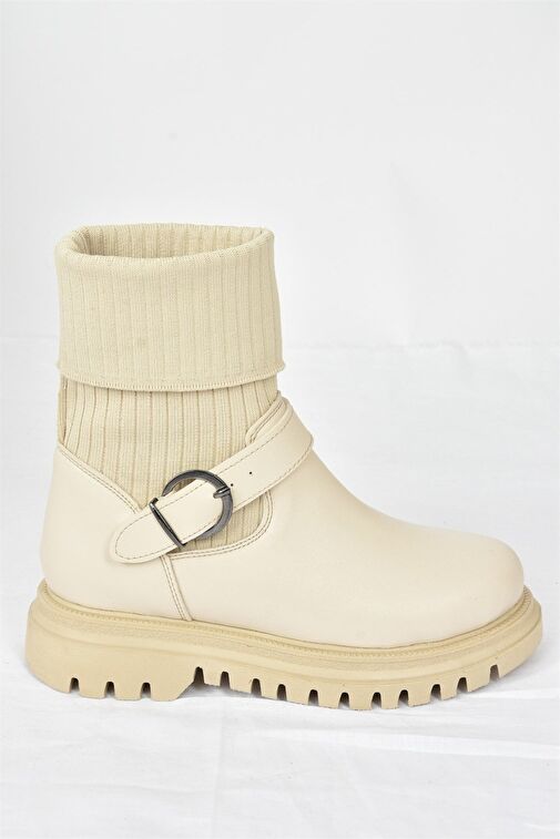 Bej Kalın Tabanlı Günlük Triko Kadın Bot L524021709 - Görsel 6