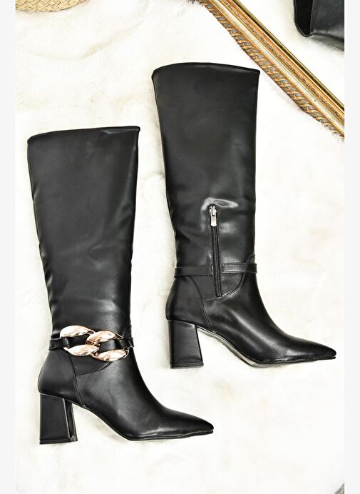 Siyah Kalın Topuklu Kadın Çizme L572951009 - Görsel 8