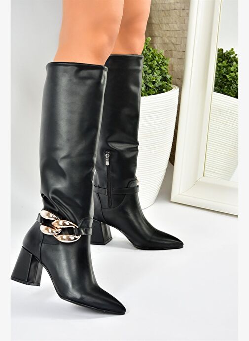 Siyah Kalın Topuklu Kadın Çizme L572951009 - Görsel 4