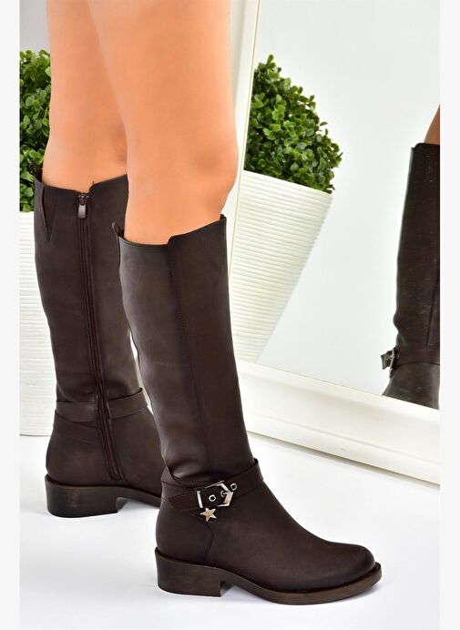 Kahverengi Kısa Topuklu Günlük Kadın Çizme G674240109 - Görsel 2