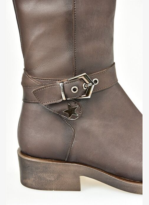 Kahverengi Kısa Topuklu Günlük Kadın Çizme G674240109 - Görsel 5