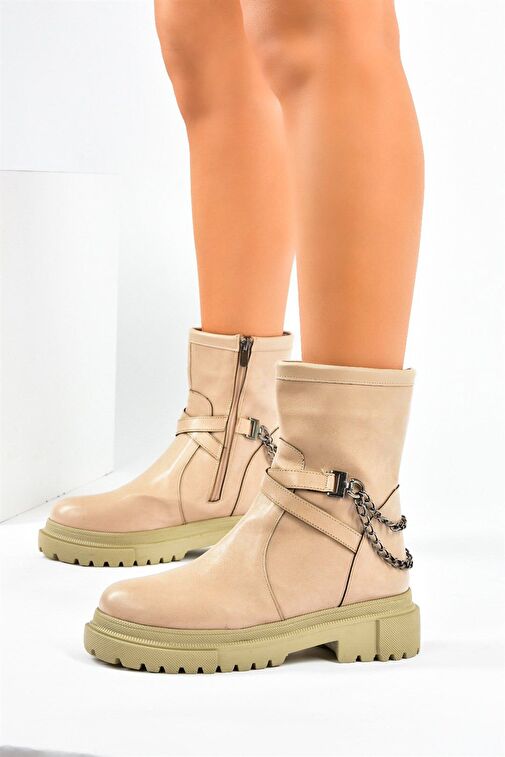 Ten Kalın Tabanlı Zincirli Kadın Bot L996034509 - Görsel 3