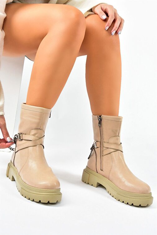 Ten Kalın Tabanlı Zincirli Kadın Bot L996034509 - Görsel 4