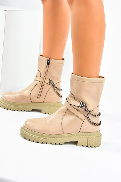 Ten Kalın Tabanlı Zincirli Kadın Bot L996034509 - Görsel 5