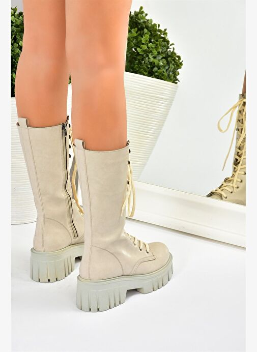 Bej Kalın Tabanlı Kadın Çizme L996081009 - Görsel 6