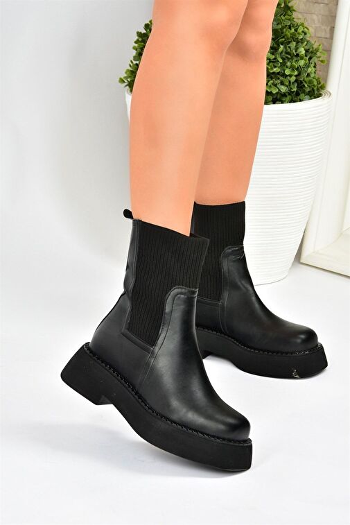 Siyah Kalın Tabanlı Günlük Kadın Bot L610130209 - Görsel 3