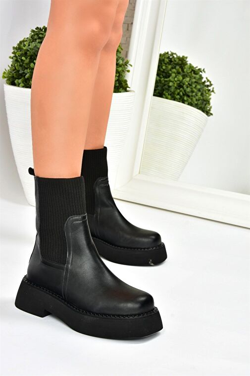 Siyah Kalın Tabanlı Günlük Kadın Bot L610130209 - Görsel 4