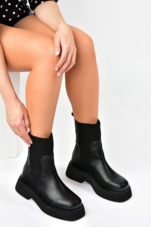 Siyah Kalın Tabanlı Günlük Kadın Bot L610130209 - Görsel 5