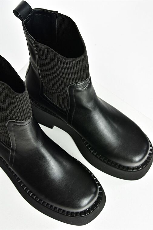 Siyah Kalın Tabanlı Günlük Kadın Bot L610130209 - Görsel 7