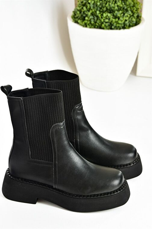 Siyah Kalın Tabanlı Günlük Kadın Bot L610130209 - Görsel 9