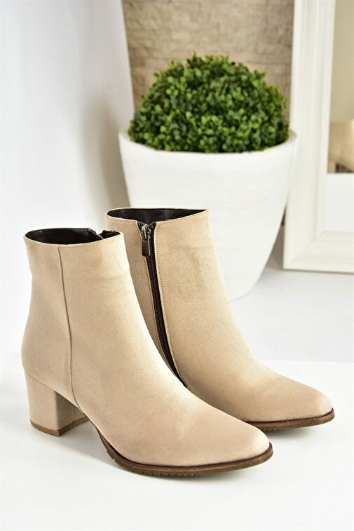 Bej/Kahverengi Süet Kadın Bot G654013102 - Görsel 7