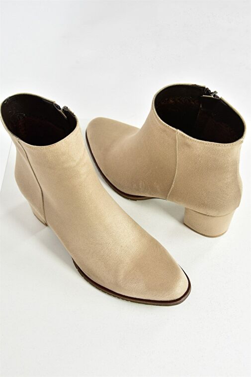 Bej/Kahverengi Süet Kadın Bot G654013102 - Görsel 8