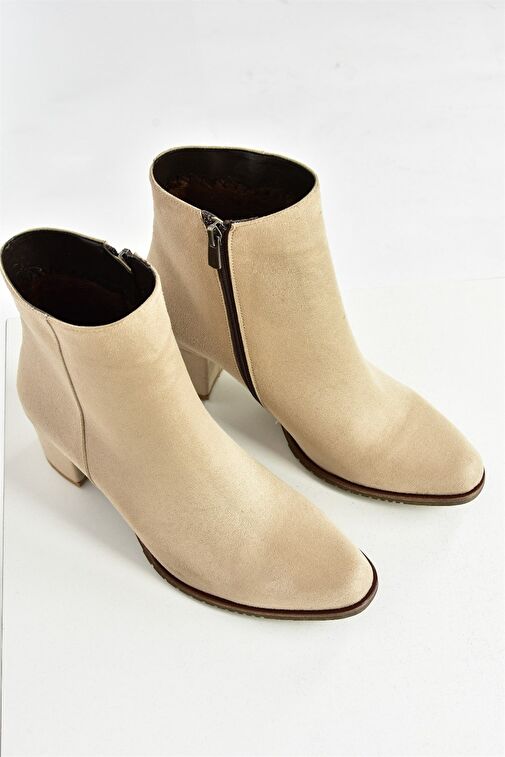 Bej/Kahverengi Süet Kadın Bot G654013102 - Görsel 9