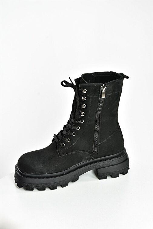 Siyah Süet Bağcıklı Kadın Postal Bot L996750002 - Görsel 7