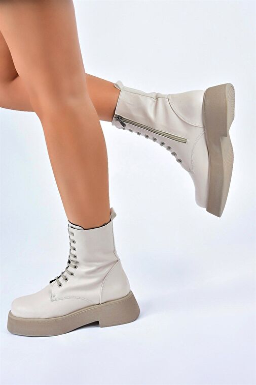 Bej Kalın Tabanlı Günlük Kadın Bot Postal L610130109 - Görsel 3
