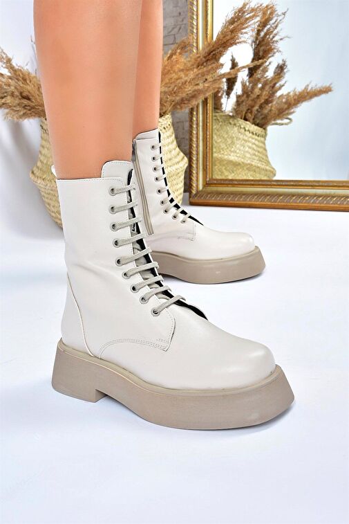 Bej Kalın Tabanlı Günlük Kadın Bot Postal L610130109 - Görsel 4