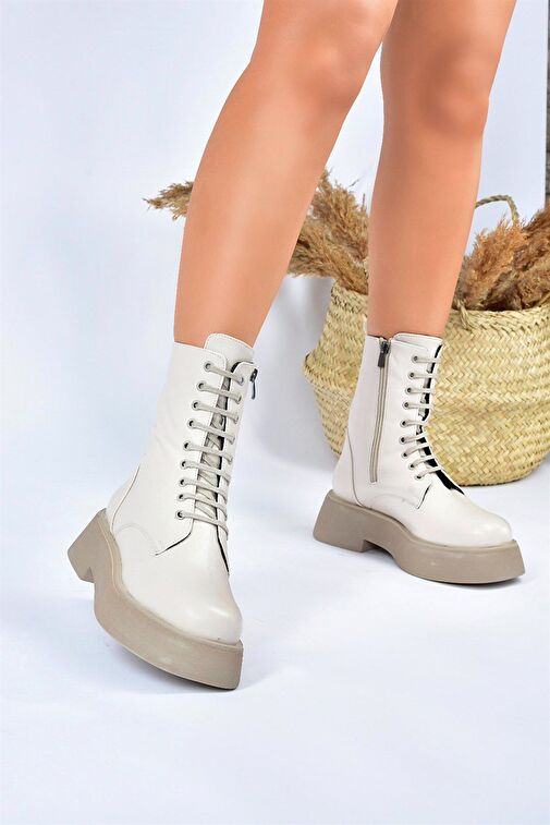 Bej Kalın Tabanlı Günlük Kadın Bot Postal L610130109 - Görsel 5