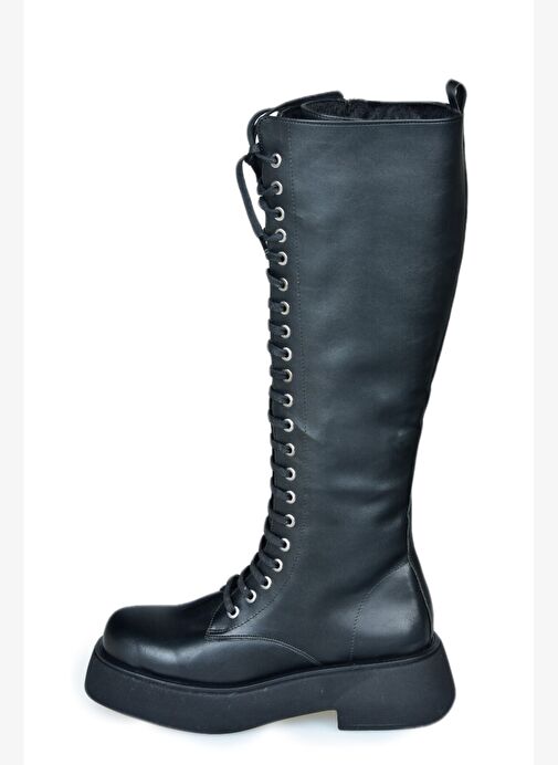 Siyah Bağcıklı Günlük Kadın Çizme L610130909 - Görsel 6