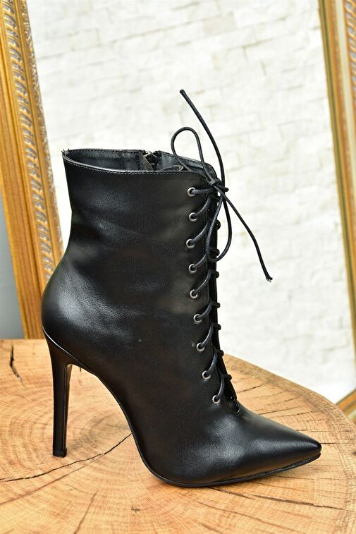 Siyah İnce Yüksek Topuklu Kadın Bot L372493509 - Görsel 7