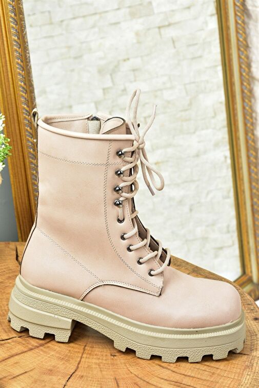 Ten Kalın Taban Bağcıklı Kadın Postal Bot L996750009 - Görsel 6