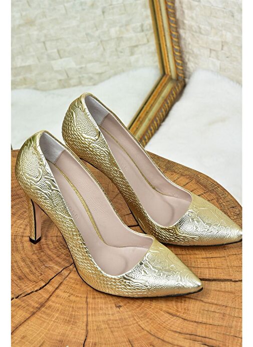 Fox Shoes Altın Kadın Stiletto 7983 - Görsel 6