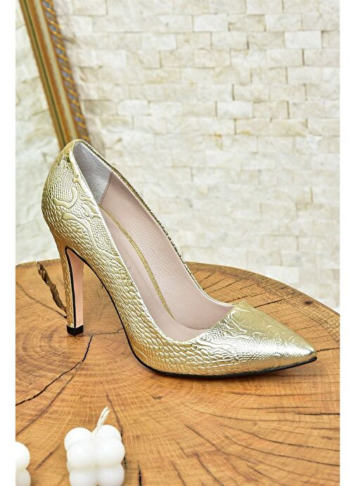 Fox Shoes Altın Kadın Stiletto 7983 - Görsel 7