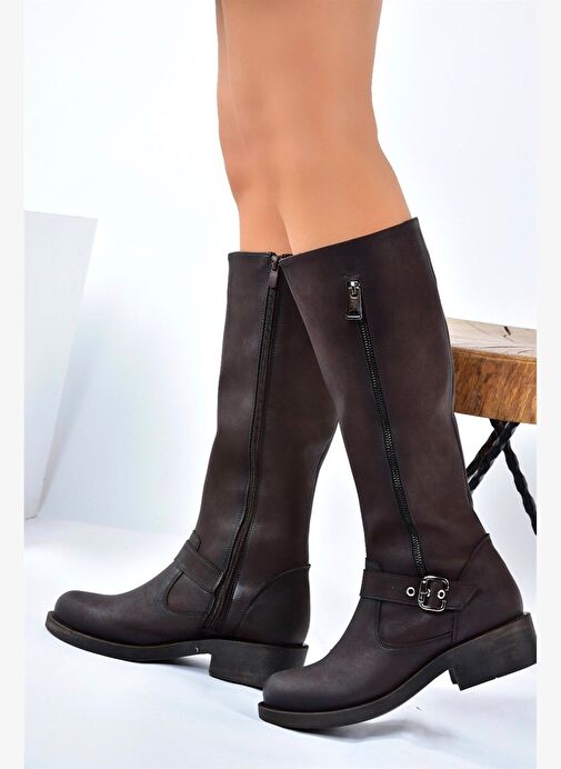 Kahverengi Kadın Çizme E674270509 - Görsel 4
