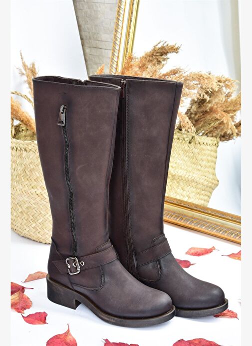 Kahverengi Kadın Çizme E674270509 - Görsel 7