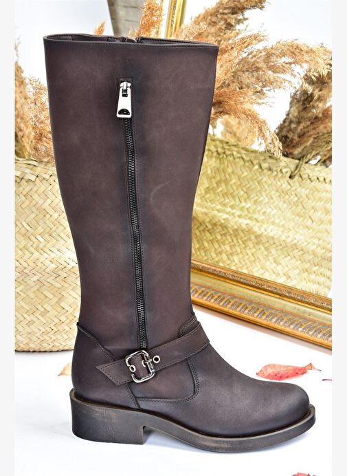 Kahverengi Kadın Çizme E674270509 - Görsel 6