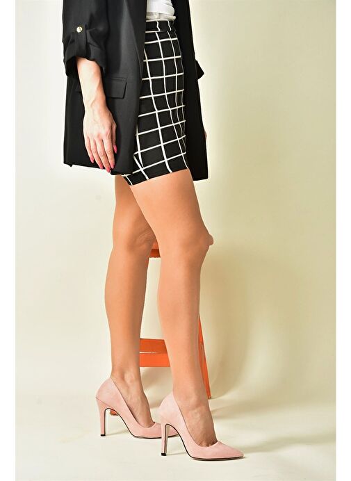 Fox Shoes Pudra Kadın Süet Stiletto 8053 - Görsel 3