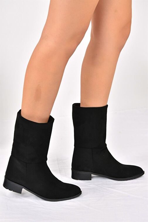 Siyah Süet Düz Taban Günlük Kadın Bot L726597702 - Görsel 2
